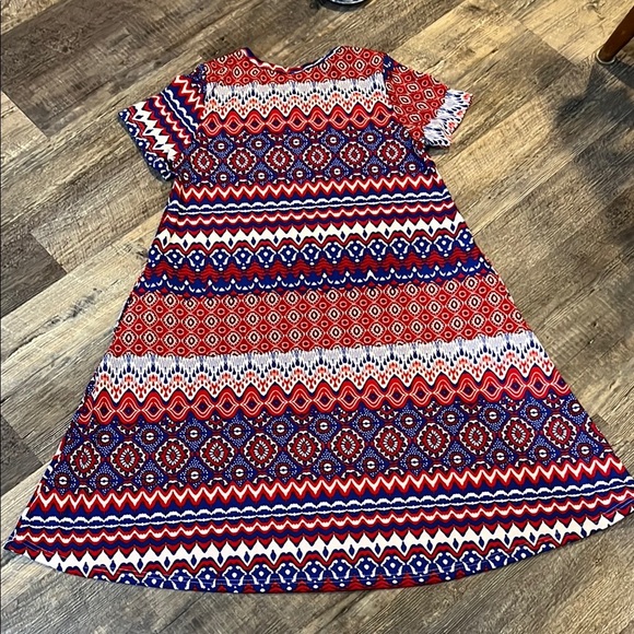 LuLaRoe Red, White and Blue A-Lin Simply Comfortable Midi Dress - Picture 8 of 9